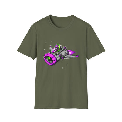 Epic Futuristic Spaceship T-Shirt | Vibrant Retro Sci-Fi Jet Design for Gamers & Space Enthusiasts