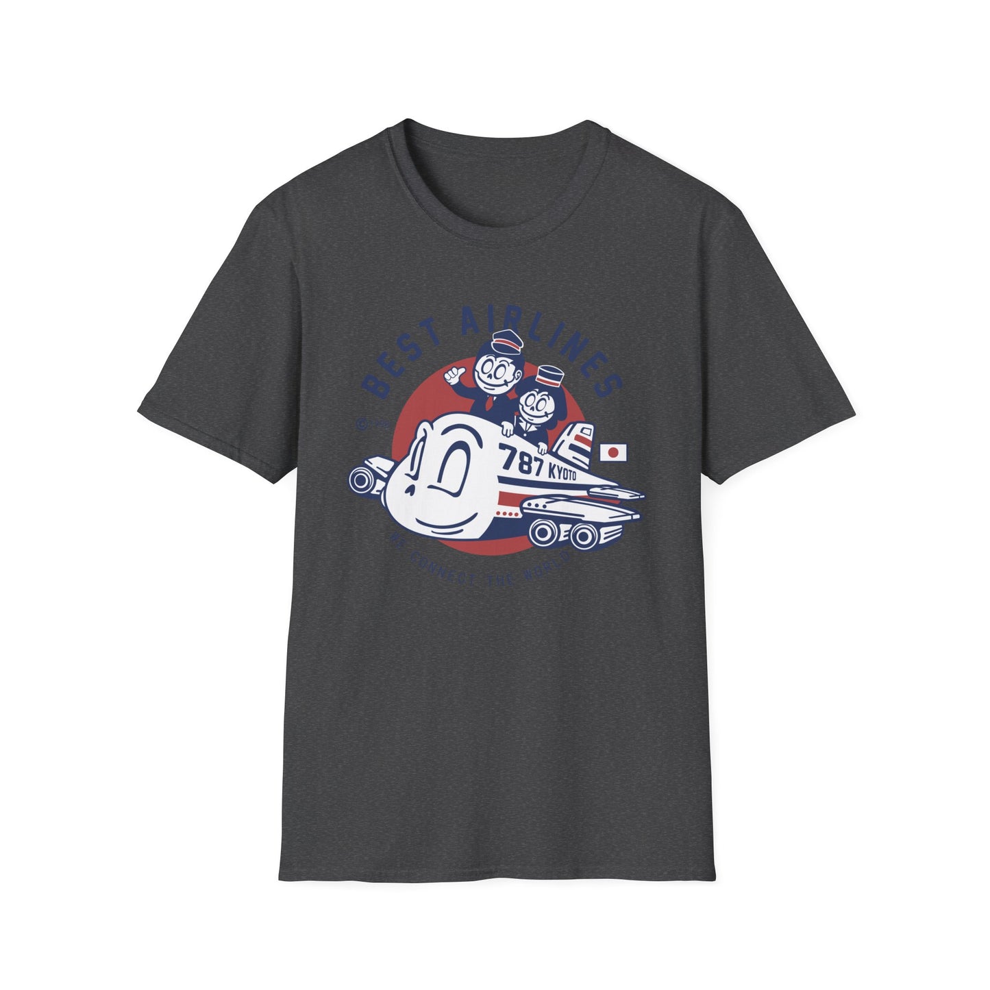 Retro Best Airlines Japan Travel T-Shirt - Awesome Vintage 787 Kyoto Pilot & Crew Graphic Tee
