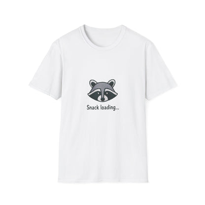 Adorable 'Snack Loading' Raccoon T-Shirt | Funny Animal Foodie Tee | Unique Gift for Raccoon Lovers & Snack Enthusiasts