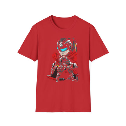 Dynamic Cyberpunk Graffiti T-Shirt - Futuristic Street Art Hero Tee for Gamers & Urban Artists