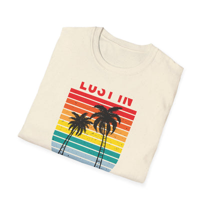 Lost In Hawaii T-Shirt | Retro Sunset Palm Trees Beach Vacation Tee | Trendy Island Life Souvenir Gift Top