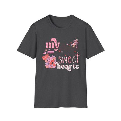Adorable Teacher Valentine's Day T-Shirt - My Class Is Full of Sweethearts - Cute Love Heart Educator Gift Tee