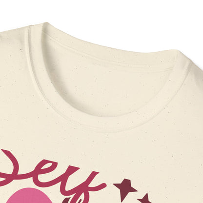 Vibrant Self Love Club T-Shirt | Groovy Retro Heart Design | Empowering Positive Vibes Tee for Women