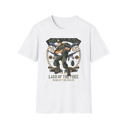 Epic American Soldier "This We'll Defend" T-Shirt | Vintage 1965 Military Veteran Patriot USA Tee
