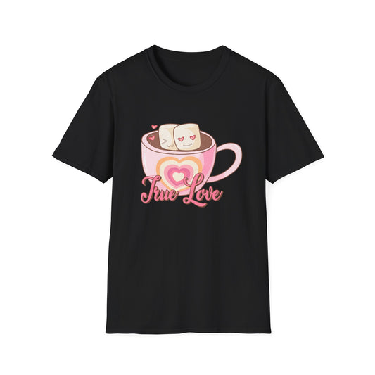 Sweet True Love Hot Chocolate T-Shirt | Adorable Marshmallow Couple Valentine's Day Gift Tee