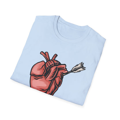Striking Pierced Anatomical Heart T-Shirt | Edgy Love & Passion Tee | Unique Gothic Statement Graphic Shirt