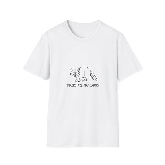 Hilarious 'Snacks Are Mandatory' Bear T-Shirt - Funny Foodie Tee for Snack Lovers & Bear Fans - Ultimate Comfy Gift