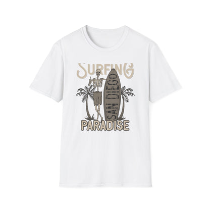 Awesome California Surfing Paradise Skeleton T-Shirt - Vintage Beach Surfer Skull Tee | Epic Summer Vibes