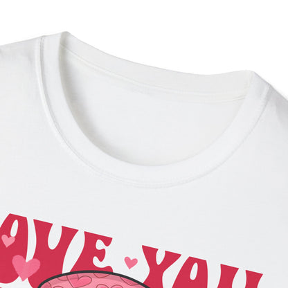 Super Cute Groovy Smiley Face T-Shirt - Pink Hearts Cowboy Hat & Peace Sign - Awesome 'Love You' Tee for Valentine's Day