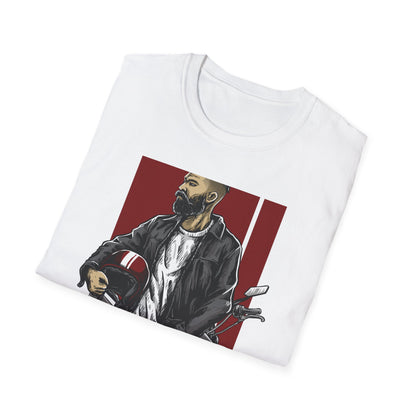 Epic Bearded Biker T-Shirt for Men | Stylish Motorcycle Rider Tee | Cafe Racer Lifestyle | Ultimate Freedom Ride Apparel Gift