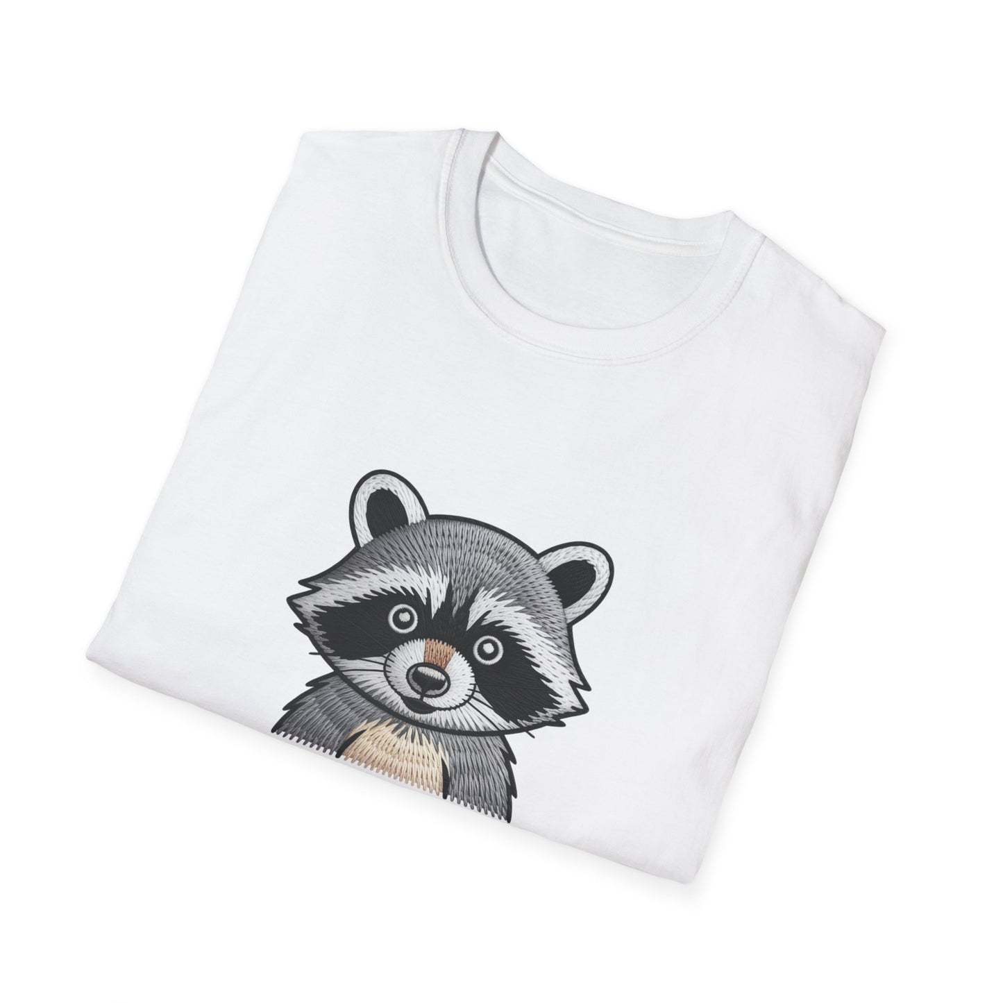 Hilarious Raccoon Snack Lover Embroidered T-Shirt | Adorable Wildlife Funny Tee | Cozy Casual Gift for Foodies