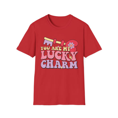 Adorable "You Are My Lucky Charm" Groovy T-Shirt | Sweet Valentine's Day & Romantic Couple's Gift Tee