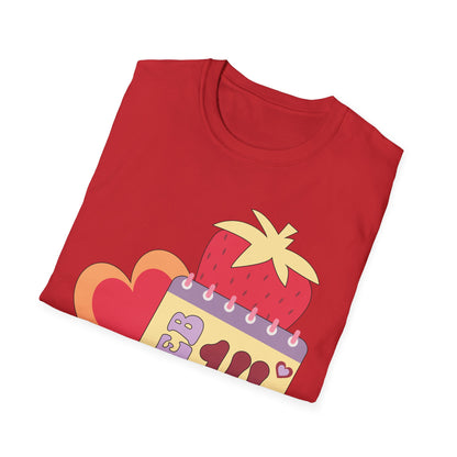Sweet Valentine's Day T-Shirt: Adorable Feb 14th Strawberry Calendar Design - Perfect Love Gift Tee