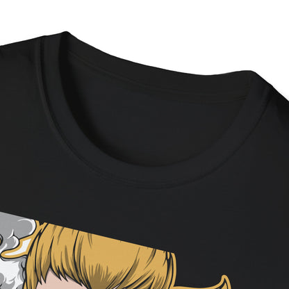 Captivating Mythic Hero T-Shirt | Dynamic Golden Warrior Anime Style Graphic Tee for Gamers & Fantasy Fans