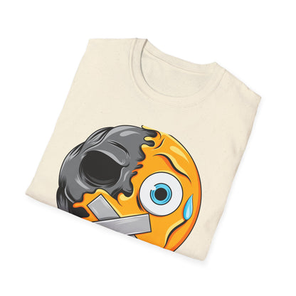 Edgy Melting Skull Emoji T-Shirt | Unique Duct Tape Silent Scream Tee | Bold Expression Wear | Trendy Grunge Aesthetic