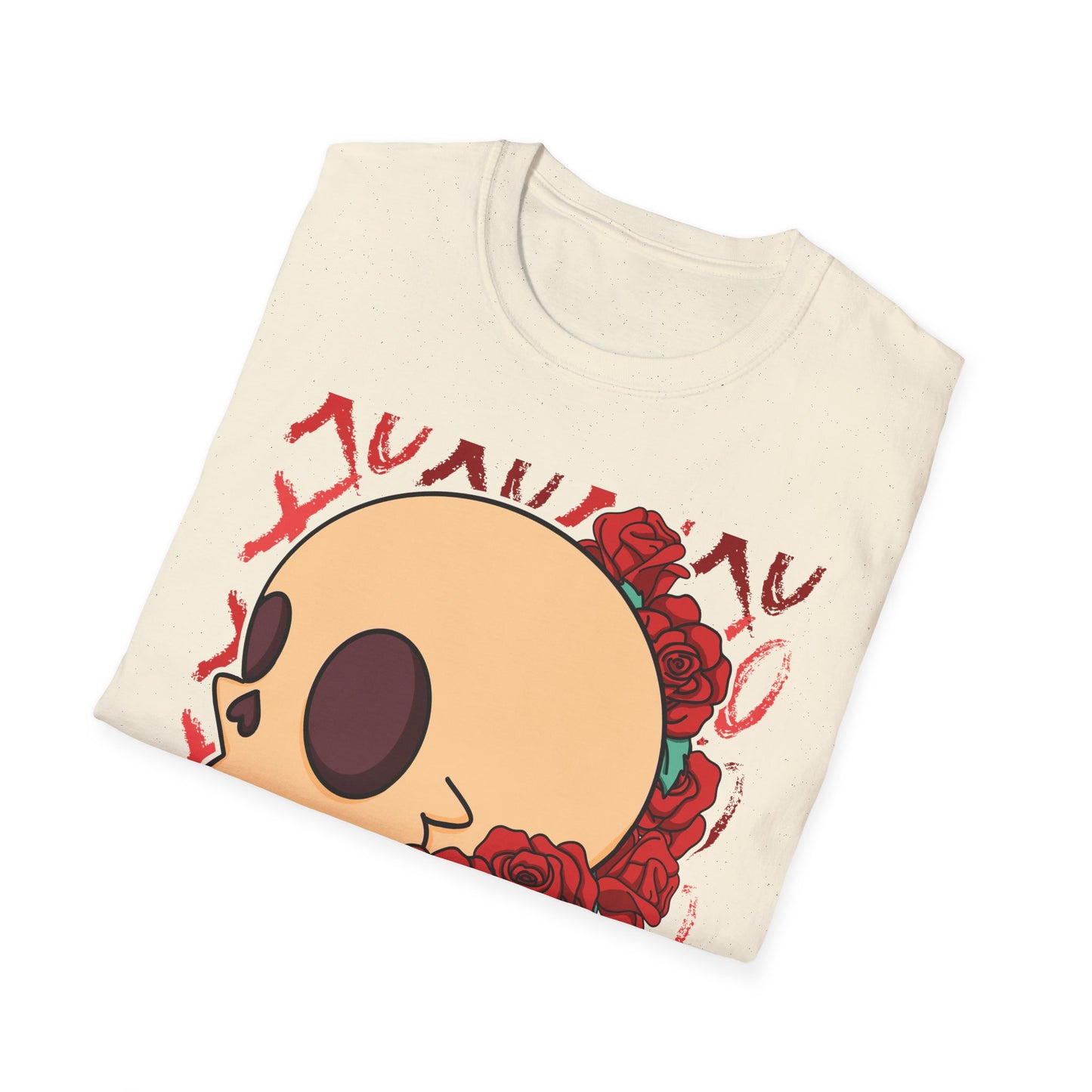 Charming XOXO Skull & Roses T-Shirt | Sweet Gothic Love Tee | Unique Edgy Romantic Print-on-Demand Apparel Gift