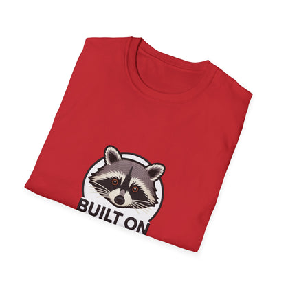 Awesome Raccoon 'Built On Snacks' T-Shirt - Hilarious Foodie Animal Tee | Ultimate Snack Lover Gift & Cozy Casual Wear
