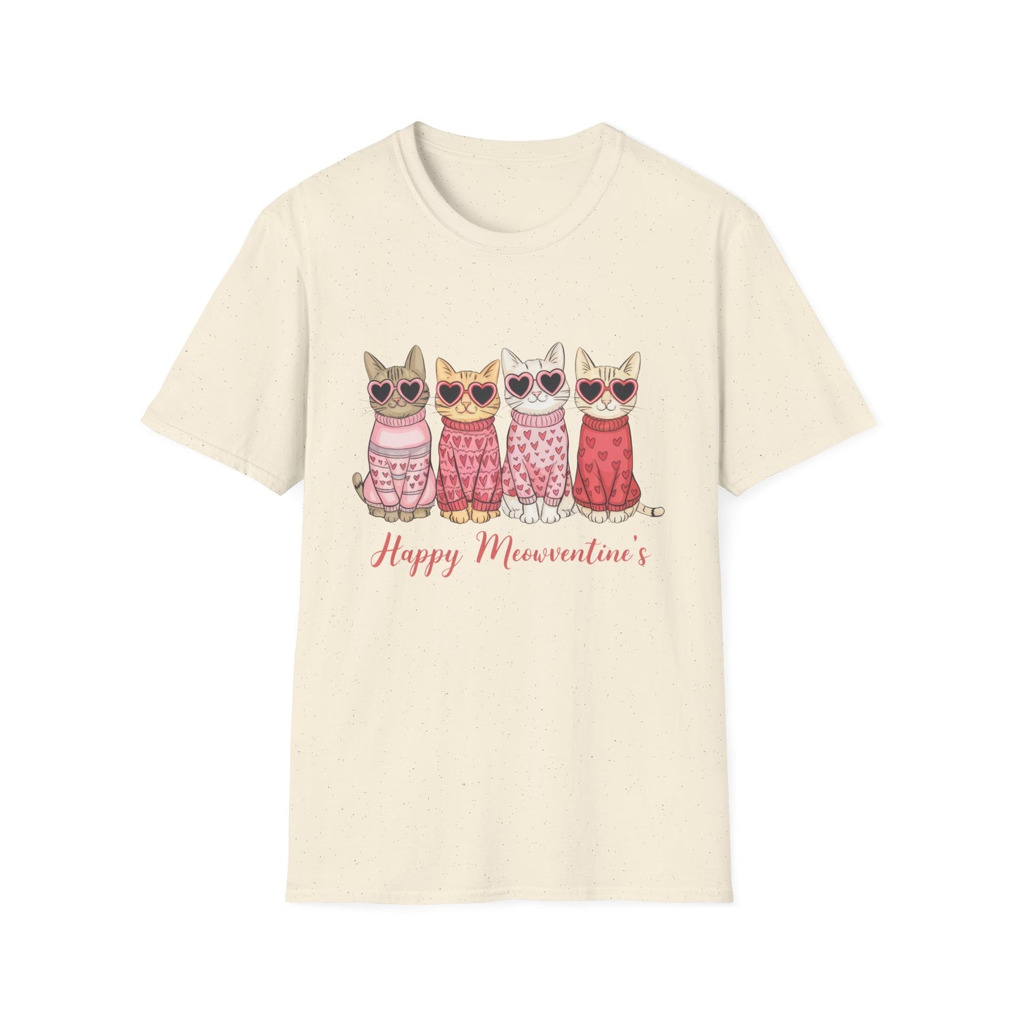 Purrfect Happy Meowwventine's T-Shirt | Adorable Cats with Heart Sunglasses | Unique Valentine's Day Gift for Cat Lovers