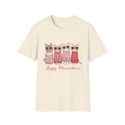 Purrfect Happy Meowwventine's T-Shirt | Adorable Cats with Heart Sunglasses | Unique Valentine's Day Gift for Cat Lovers