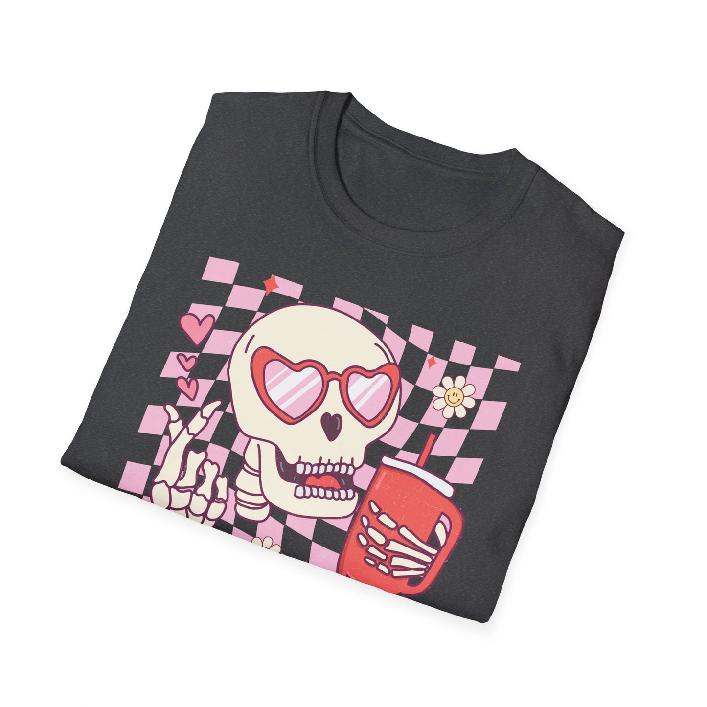 Groovy Skeleton T-Shirt: "If I Had Feelings They'd Be For You" - Funny Retro Love Tee with Heart Glasses