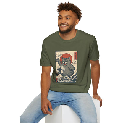 Ukiyo-e Cat Monster Funny Graphic Tee