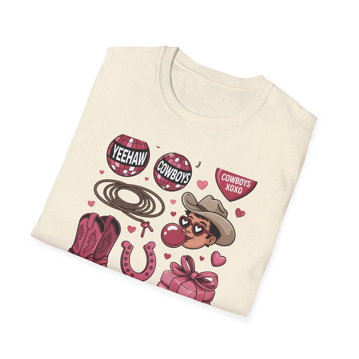 Howdy Valentine Cowboy T-Shirt | Sweet Western Love & YEEHAW Disco Heart Tee for Her | Unique Valentine's Day Gift