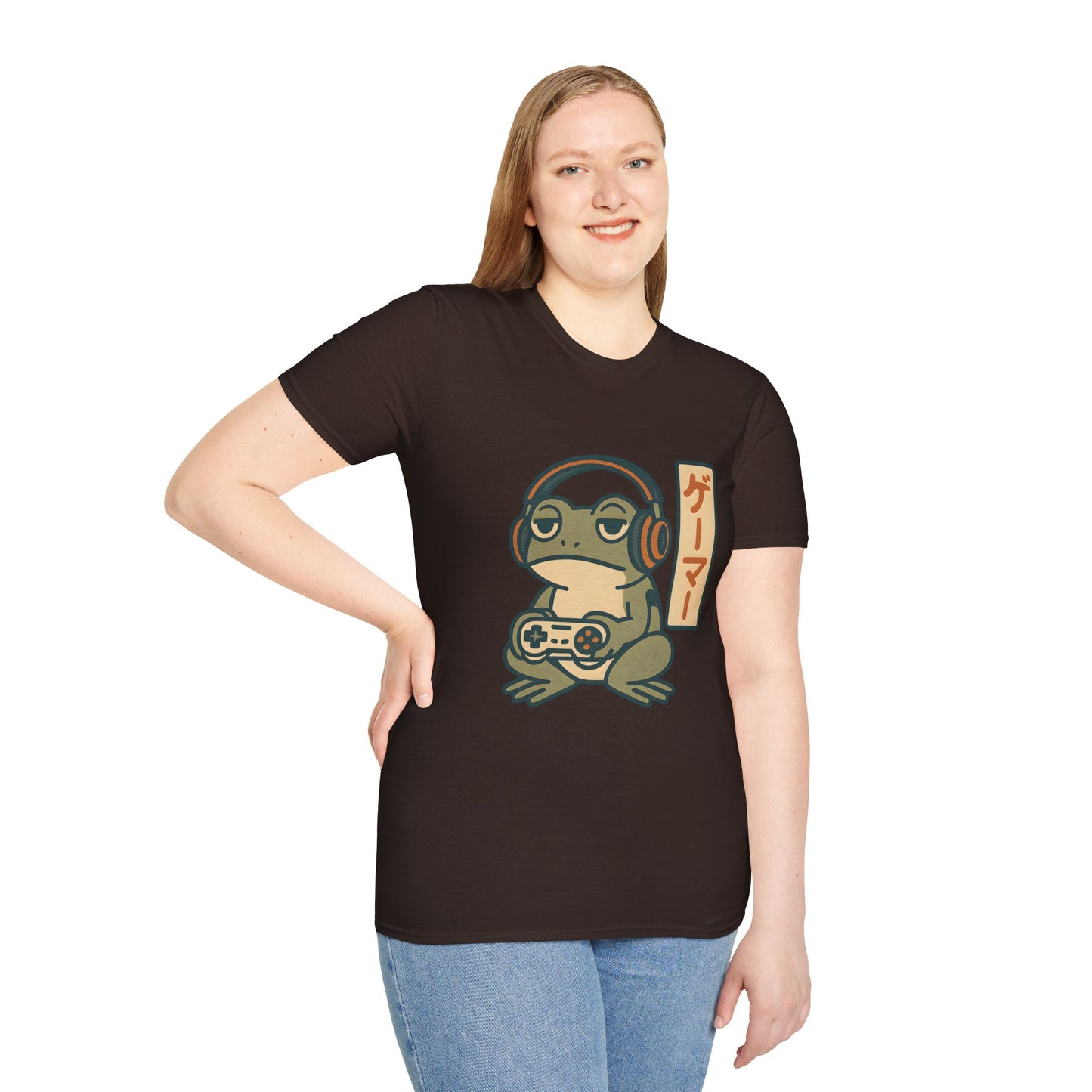 Gamer Frog Headphones Graphic T-Shirt