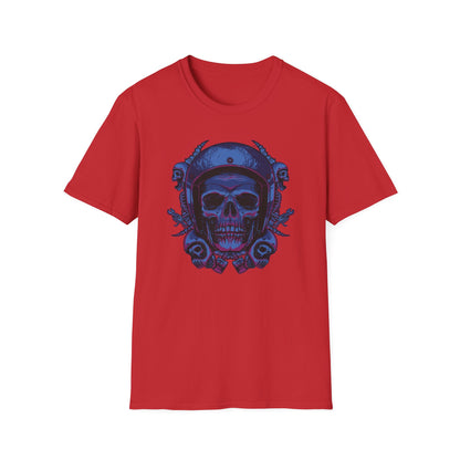 Epic Biker Skull T-Shirt | Mechanic Engine Design | Vintage Motorcycle Hot Rod Graphic Tee | Rebel Rider Gift