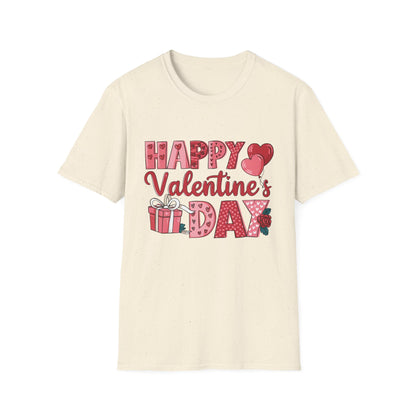 Charming Happy Valentine's Day T-Shirt | Sweet Hearts, Balloons & Rose Tee | Perfect Romantic Gift for Her