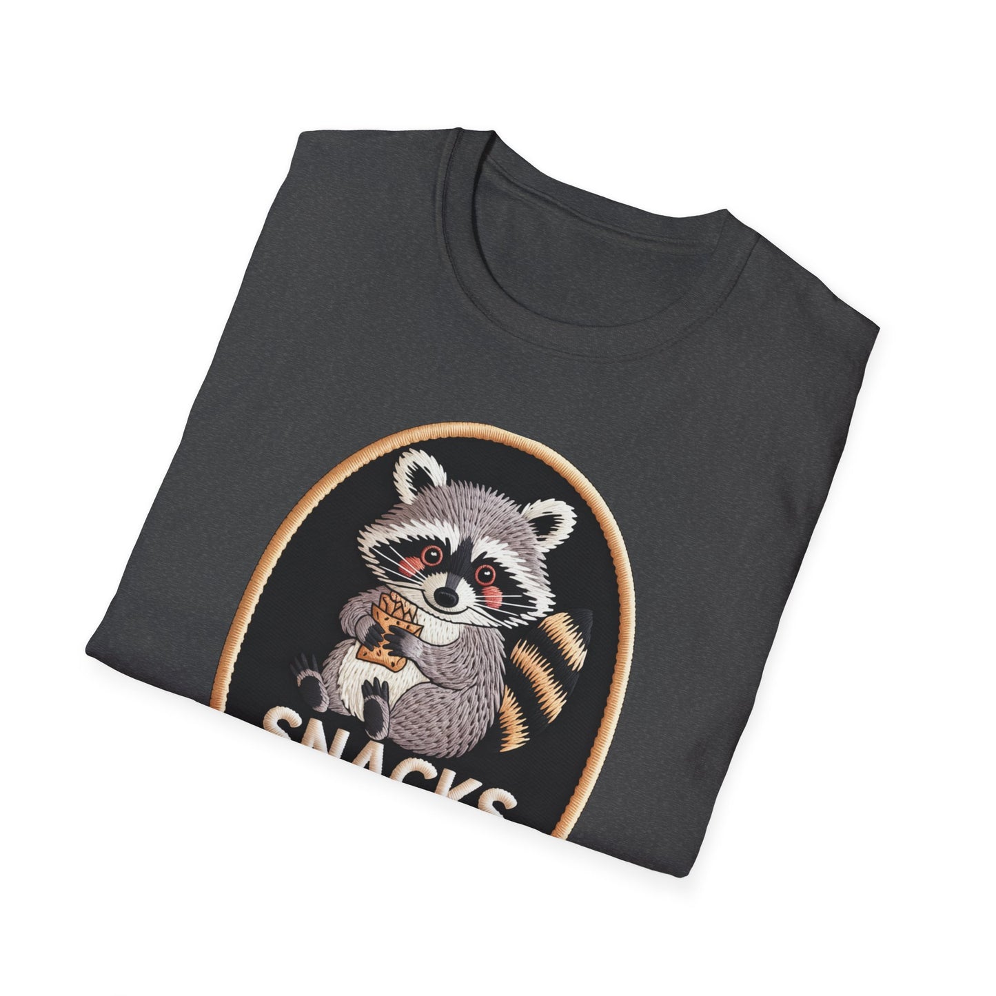 Irresistible Raccoon T-Shirt: "Snacks Before Tasks" Funny Animal Tee - Adorable Foodie Procrastination Gift