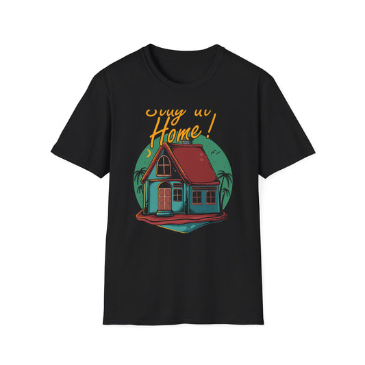 Cozy Stay at Home T-Shirt for Homebodies | Charming House & Palm Tree Design Tee | Ultimate Comfort Wear