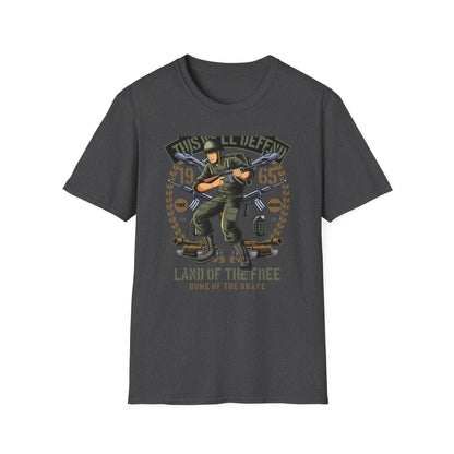 Epic American Soldier "This We'll Defend" T-Shirt | Vintage 1965 Military Veteran Patriot USA Tee
