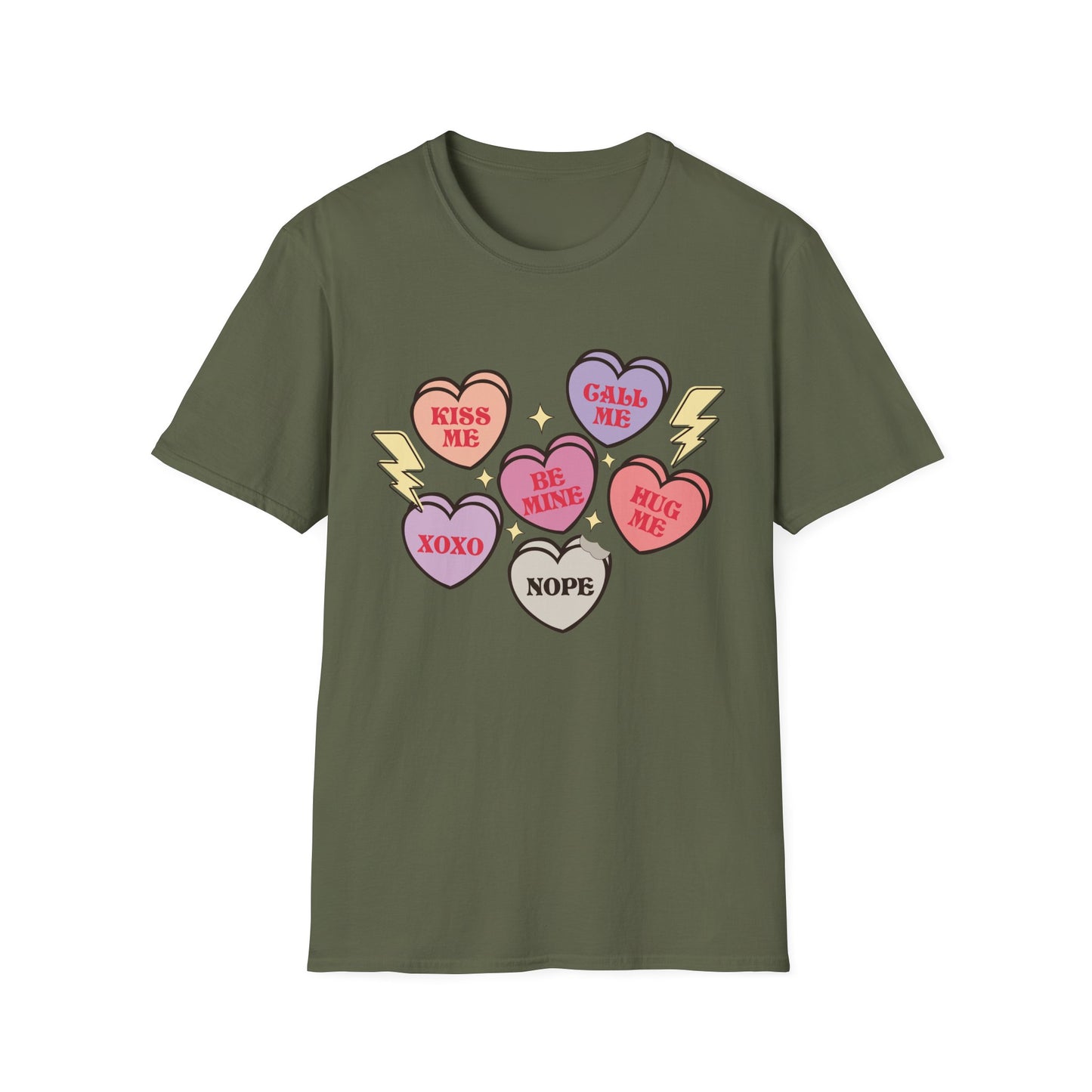 Cute & Sarcastic Retro Conversation Hearts T-Shirt | Funny Valentine's Day 'Nope' Candy Tee Gift