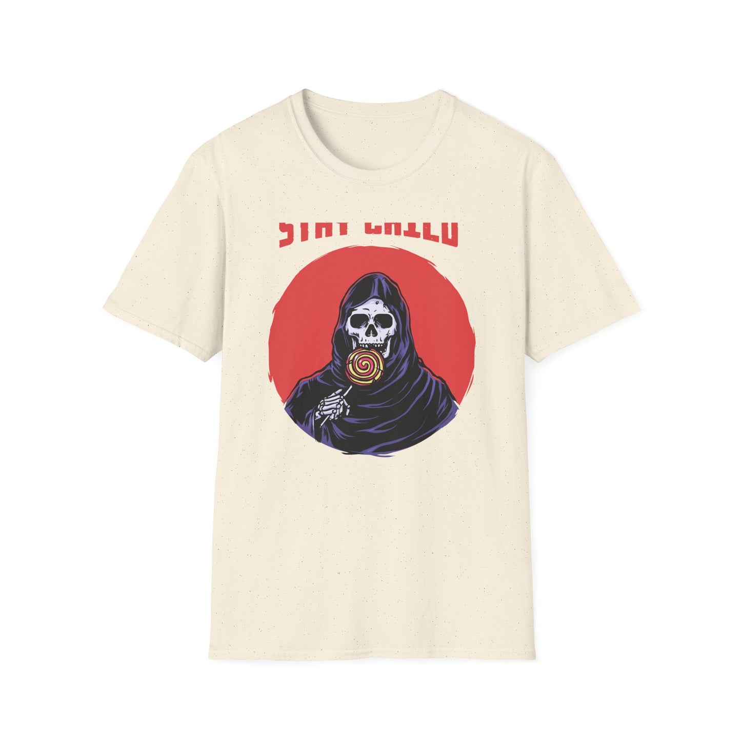 Stay Child Grim Reaper Lollipop T-Shirt - Edgy Skeleton & Candy Tee for Dark Humor Fans | Awesome Unique Graphic Apparel