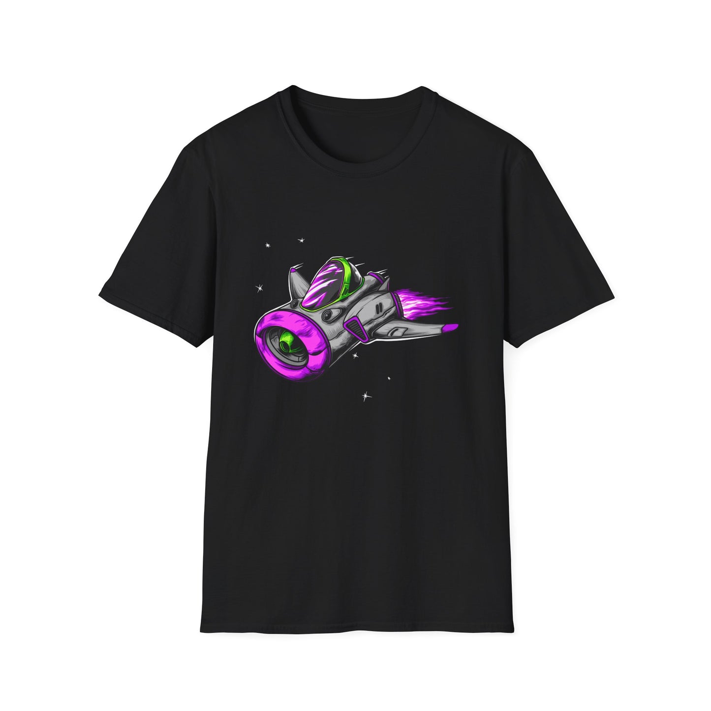 Epic Futuristic Spaceship T-Shirt | Vibrant Retro Sci-Fi Jet Design for Gamers & Space Enthusiasts