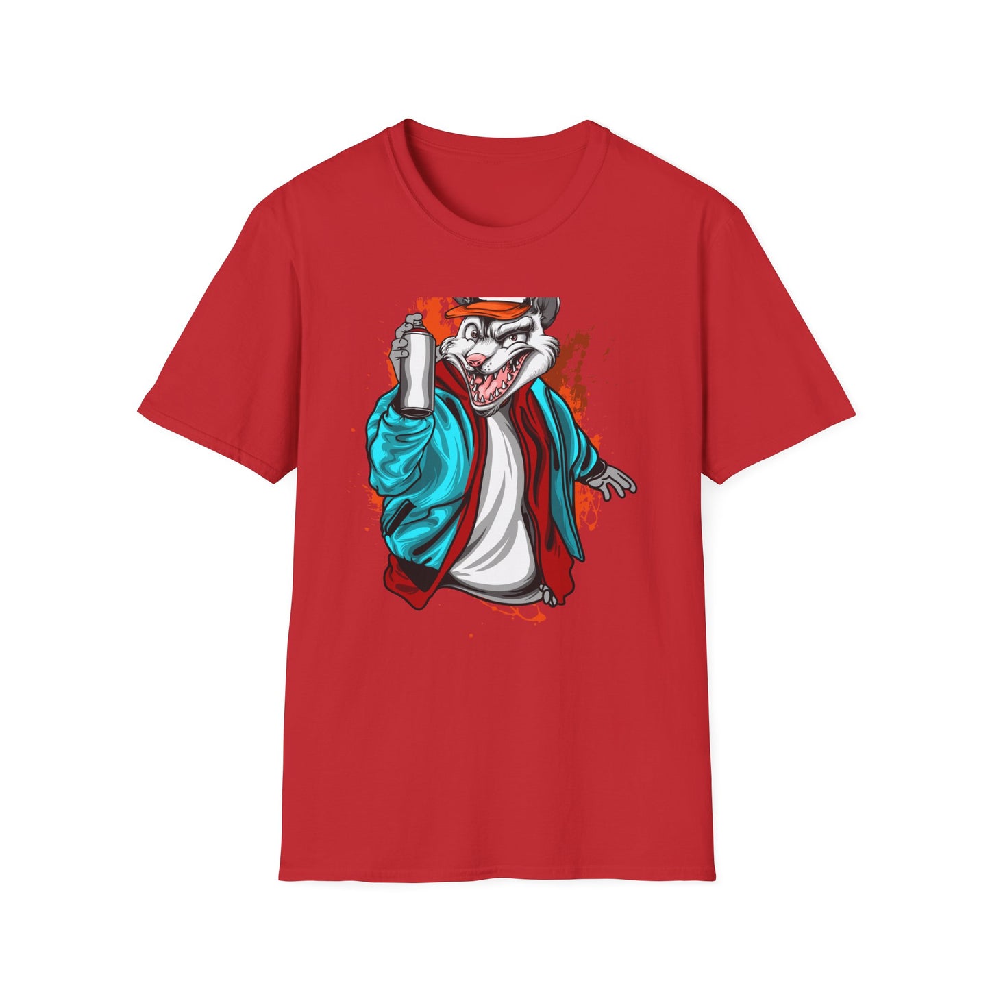 Unleash Your Inner Rebel: Epic Graffiti Rat T-Shirt - Bold Street Art Rodent Design with Spray Can for Urban Style