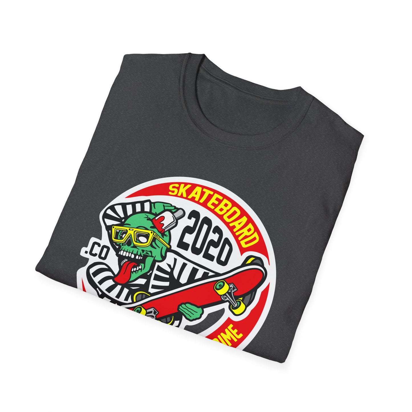 Rad Skater Zombie T-Shirt - 'Skateboard 2020 Is Not Crime' Bold Graphic Tee | Epic Streetwear Statement Apparel