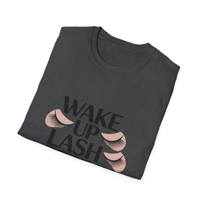 Wake Up & Lash T-Shirt | Chic Eyelashes Design for Beauty Lovers, Lash Techs & Makeup Artists | Glamorous Eye Tee