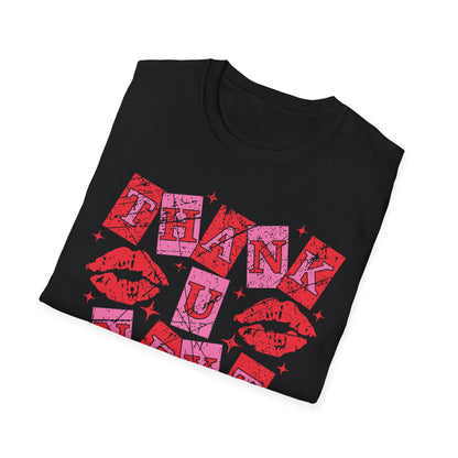 Iconic Thank U, Next T-Shirt | Empowering Women's Pop Culture Statement Tee with Kiss Lips & Stars