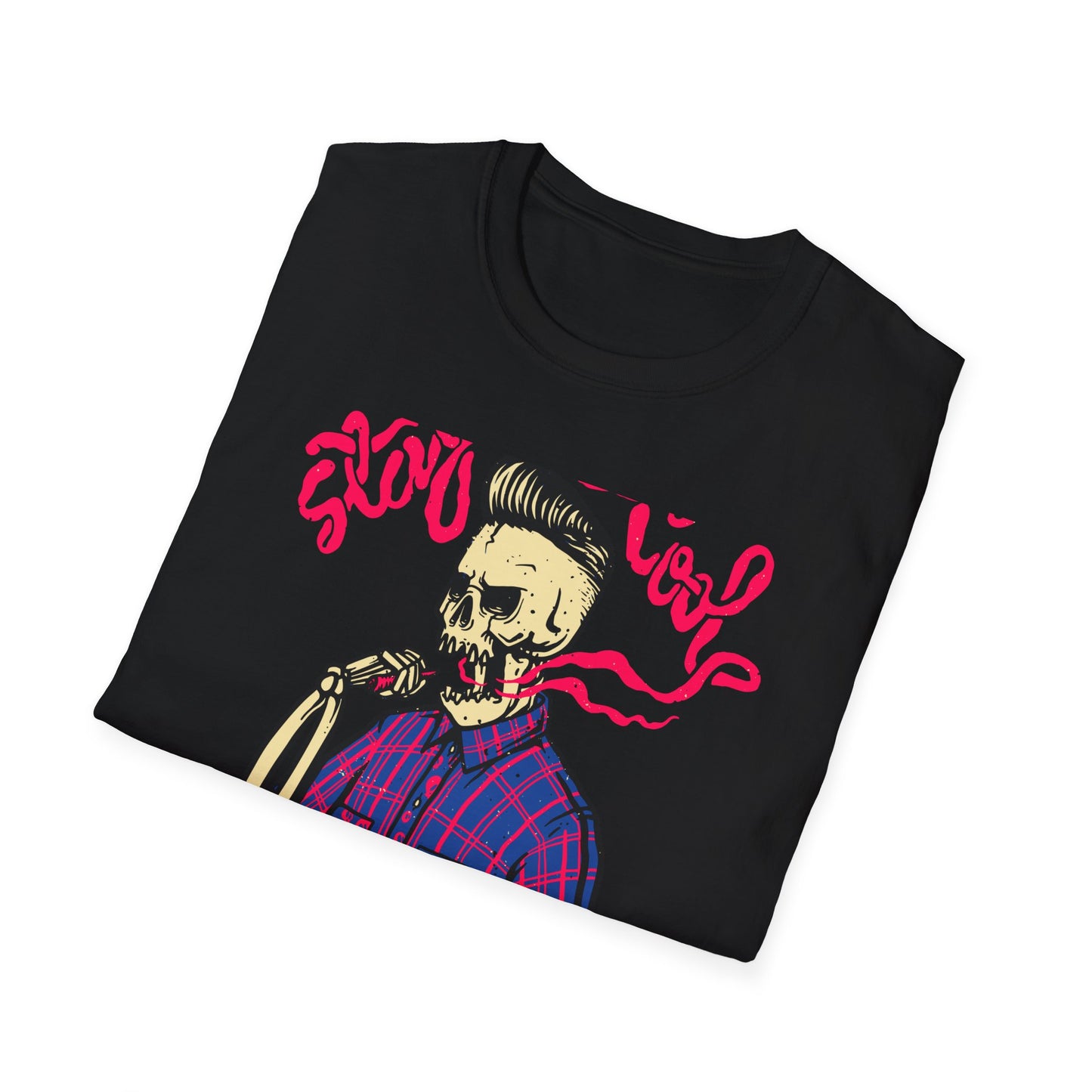 Stay Cool Skeleton Vaper T-Shirt | Edgy Greaser Pompadour Tee for Rockabilly & Alternative Style Fans