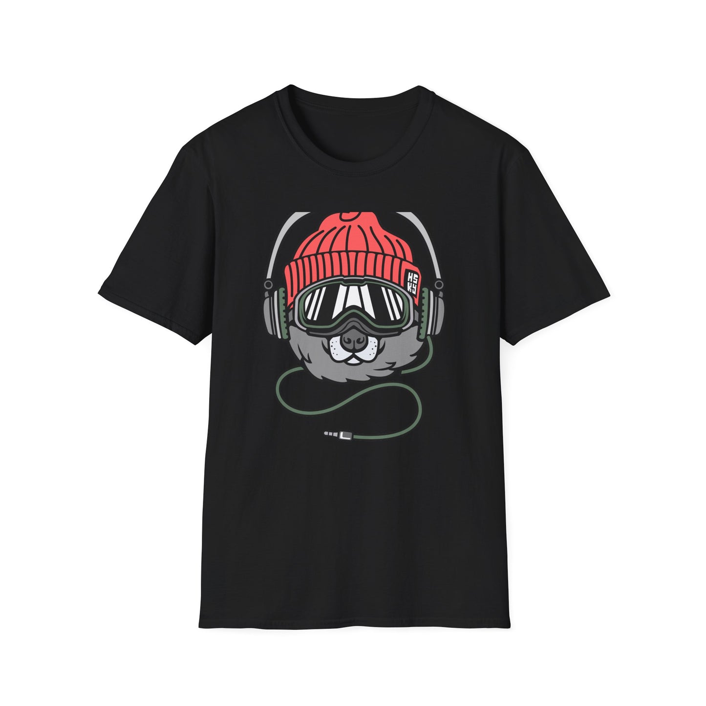 Rad Husky DJ T-Shirt | Cool Dog with Headphones & Goggles Tee | Awesome Winter Sport & Music Lover Gift Idea