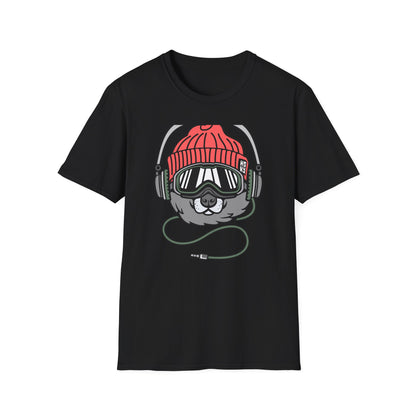 Rad Husky DJ T-Shirt | Cool Dog with Headphones & Goggles Tee | Awesome Winter Sport & Music Lover Gift Idea