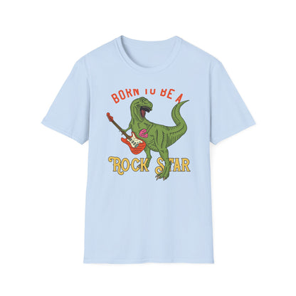 Epic Born to be a Rock Star T-Rex T-Shirt - Roaring Dinosaur Guitar Tee | Music Lover & Dino Fan Gift
