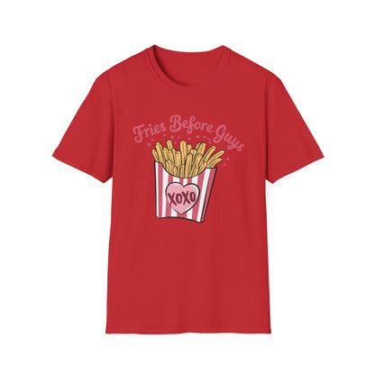 Must-Have 'Fries Before Guys' T-Shirt - Cute French Fry Tee for Sassy Women & Galentine's Day Fun!