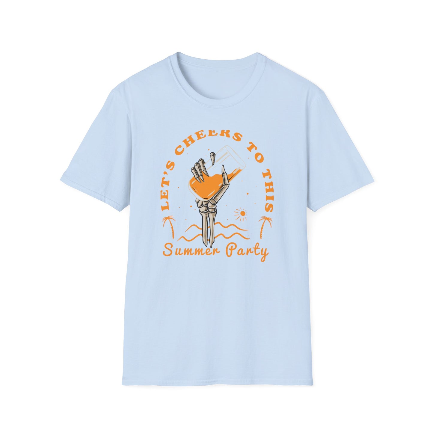 Awesome Skeleton Hand Cocktail T-Shirt - 'Cheers to This Summer Party' Beach & Vacation Tee