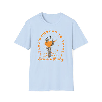Awesome Skeleton Hand Cocktail T-Shirt - 'Cheers to This Summer Party' Beach & Vacation Tee