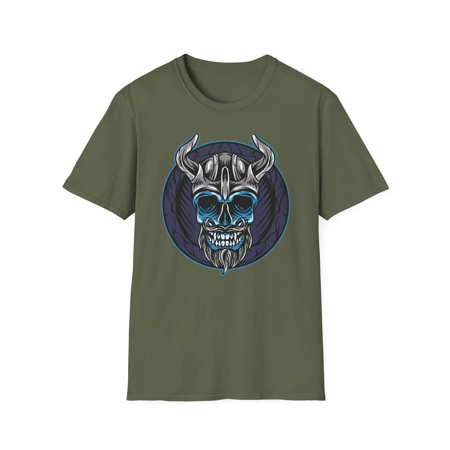 Epic Viking Skull T-Shirt | Fierce Horned Warrior Design Tee for Men | Bold Norse Mythology Apparel