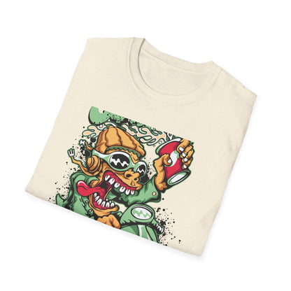 Rad Go Scoot Monster Rider T-Shirt - Unique Urban Cartoon Scooter Streetwear Tee