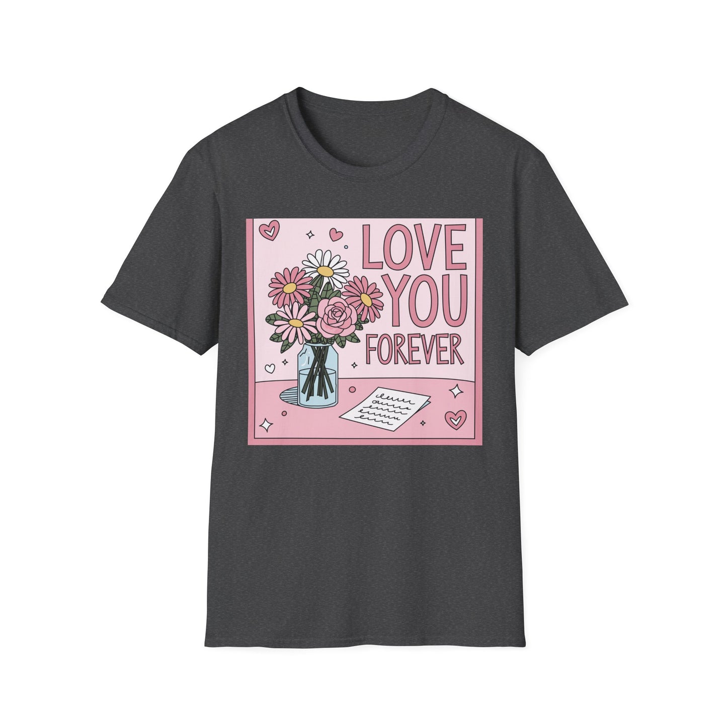 Love You Forever Floral T-Shirt | Romantic Valentine's Day Tee | Sweet Anniversary Gift for Her