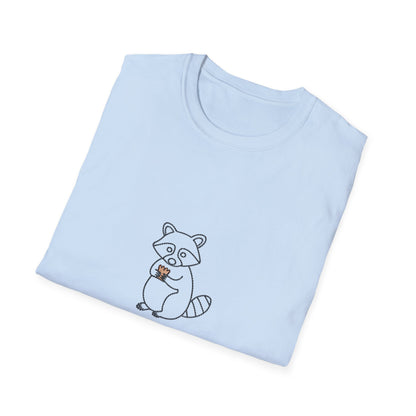 Hilarious "Snack Powered Human" Raccoon T-Shirt - Cute Animal Tee for Foodies & Snack Lovers. Must-Have Funny Graphic Tee!